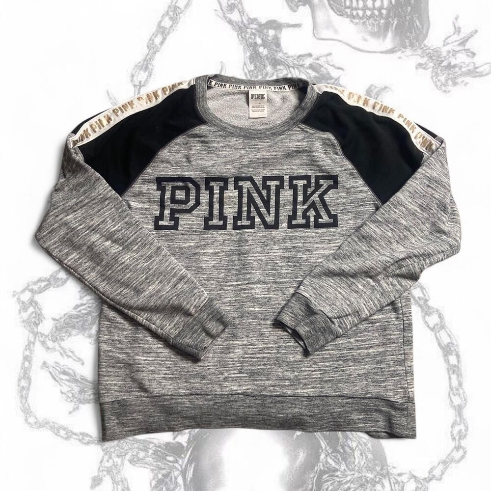 Victoria-s-secret Women's Grey and Black Sweatshirt